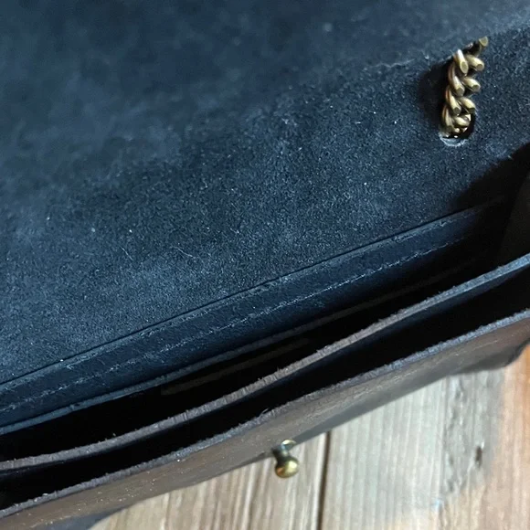 2- Madewell The Chain Leather Crossbody Bags in Black and Brown - Picture 8 of 11